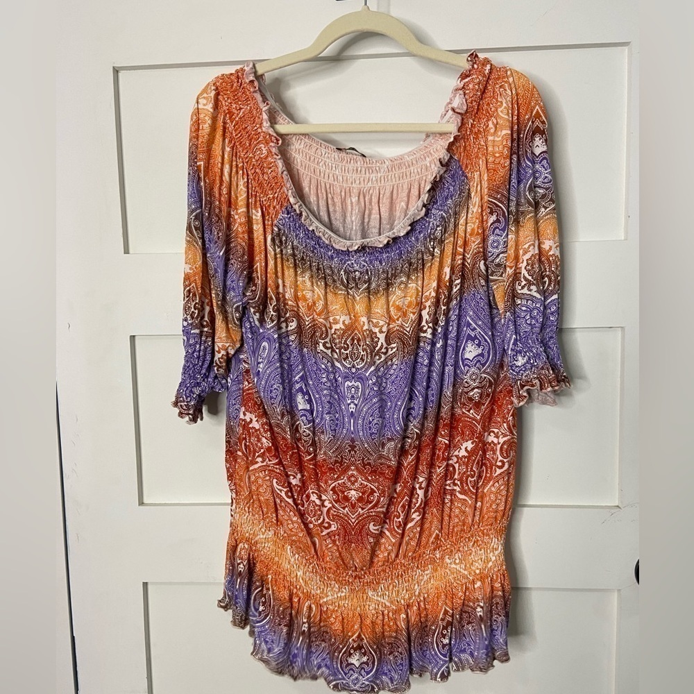 Lascana for Venus Off the shoulder Vibrant Colors Elastic Waist Size Lar…